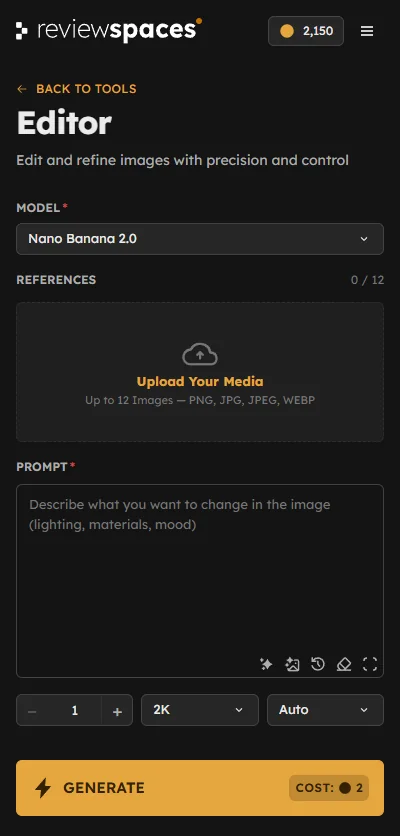The actual Review Spaces Editor panel, alongside the illustrated Photoshop workflow